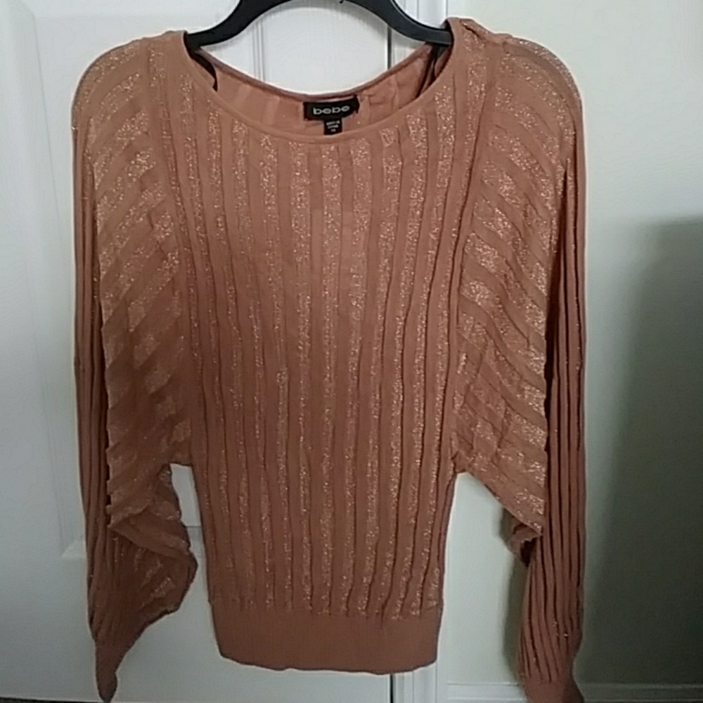 Bebe gold flare sleeve shirt